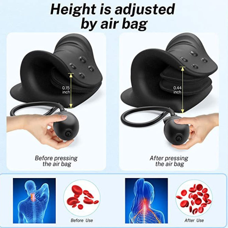 Neck Massage Pillow Shoulder Relaxer Cervical Traction Device with Airbag(Black) - HoMEdemic™ 