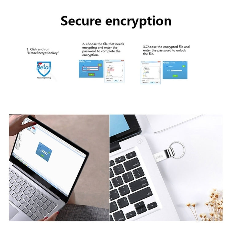 Netac U275 64GB USB 2.0 Secure Encryption Aluminum Alloy U Disk - HoMEdemic™ 