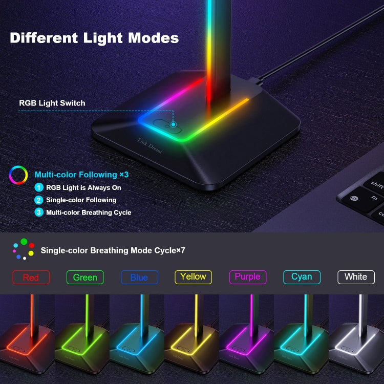 New Bee Dual Output Colorful Headset Display Rack HUB Expansion Headphone Holder, Color: Z8 Black - HoMEdemic™ 