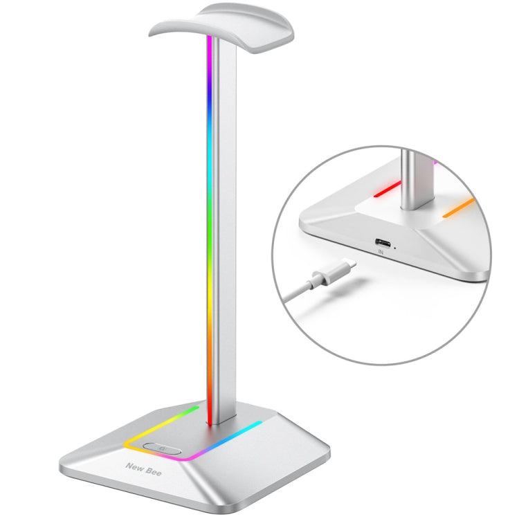 New Bee Dual Output Colorful Headset Display Rack HUB Expansion Headphone Holder, Color: Z9 Without Extended Interface Silver - HoMEdemic™ 
