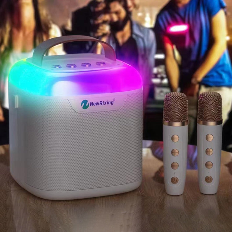 New RiXing NR8805 TWS Portable Smart Bluetooth Speaker with RGB Lighting(White) - HoMEdemic™ 