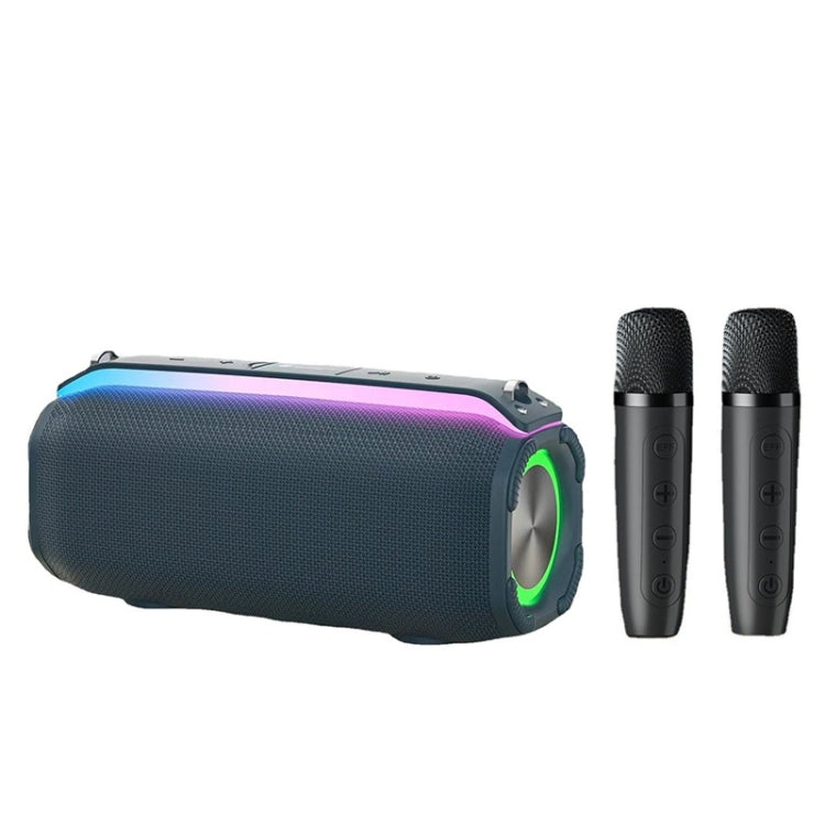 New RiXing NR8809 20W Outdoor Portable TWS Smart Wireless Bluetooth Speaker, Style:Dual Mic(Blue) - HoMEdemic™ 