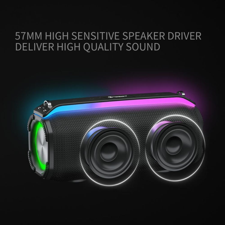New RiXing NR8809 20W Outdoor Portable TWS Smart Wireless Bluetooth Speaker, Style:Dual Mic(Blue) - HoMEdemic™ 