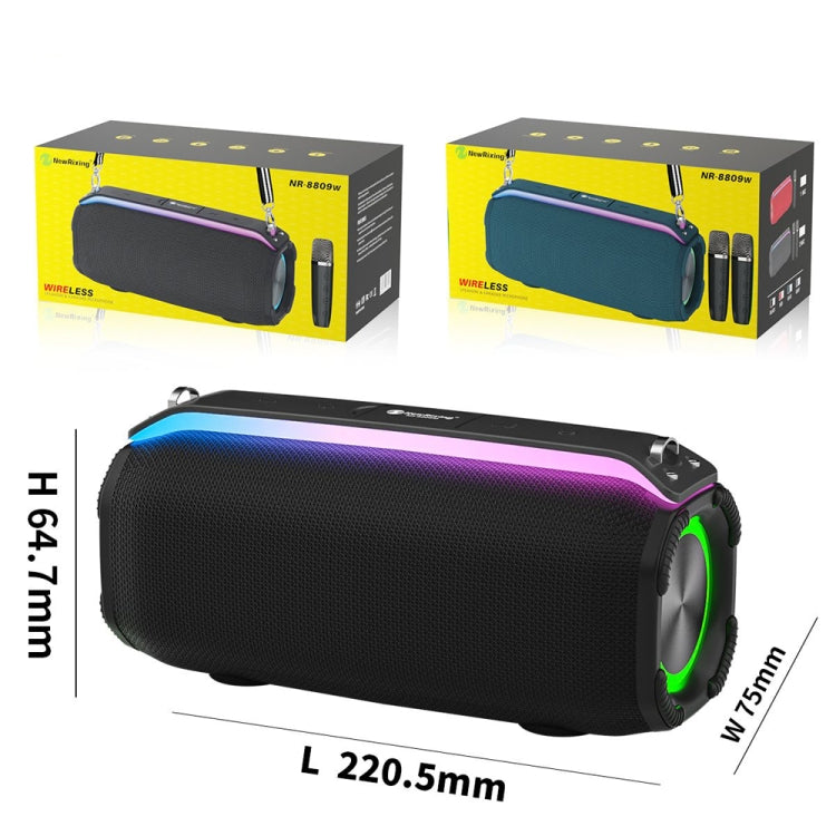 New RiXing NR8809 20W Outdoor Portable TWS Smart Wireless Bluetooth Speaker, Style:Dual Mic(Blue) - HoMEdemic™ 