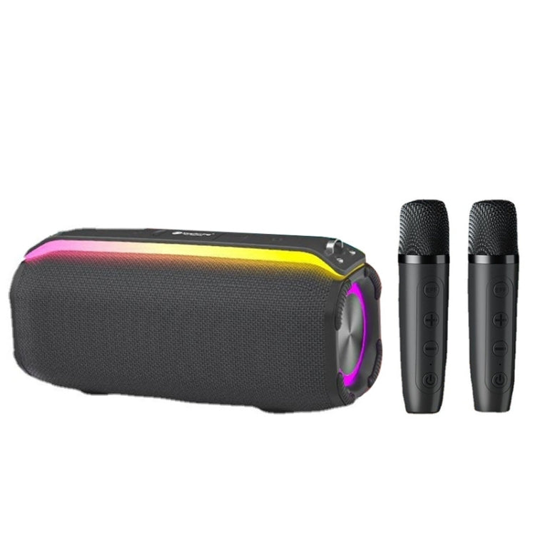 New RiXing NR8809 20W Outdoor Portable TWS Smart Wireless Bluetooth Speaker, Style:Dual Mic(Grey) - HoMEdemic™ 