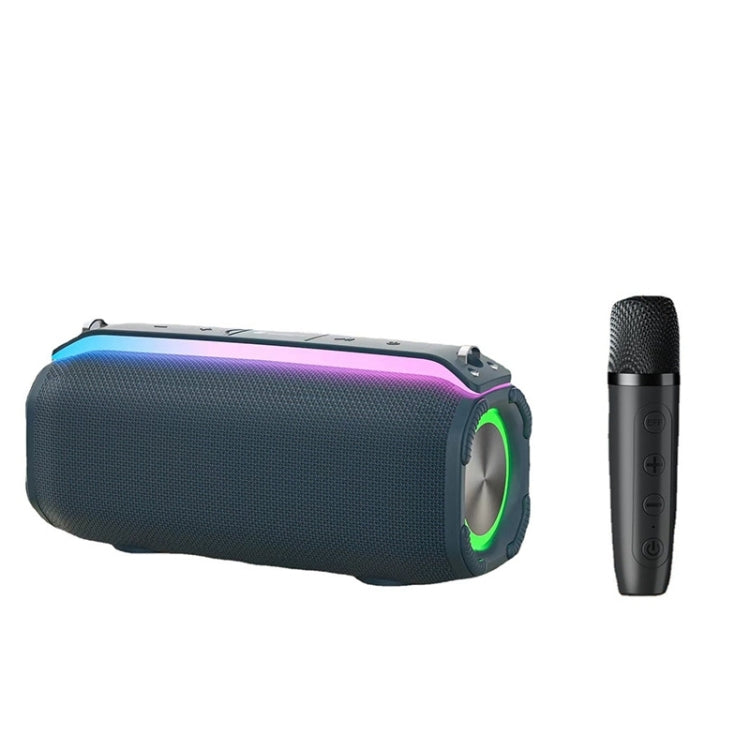 New RiXing NR8809 20W Outdoor Portable TWS Smart Wireless Bluetooth Speaker, Style:Single Mic(Blue) - HoMEdemic™ 