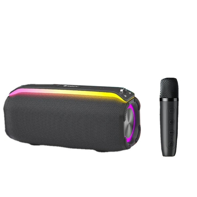 New RiXing NR8809 20W Outdoor Portable TWS Smart Wireless Bluetooth Speaker, Style:Single Mic(Grey) - HoMEdemic™ 