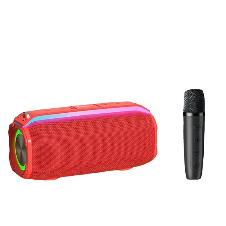 New RiXing NR8809 20W Outdoor Portable TWS Smart Wireless Bluetooth Speaker, Style:Single Mic(Red) - HoMEdemic™ 