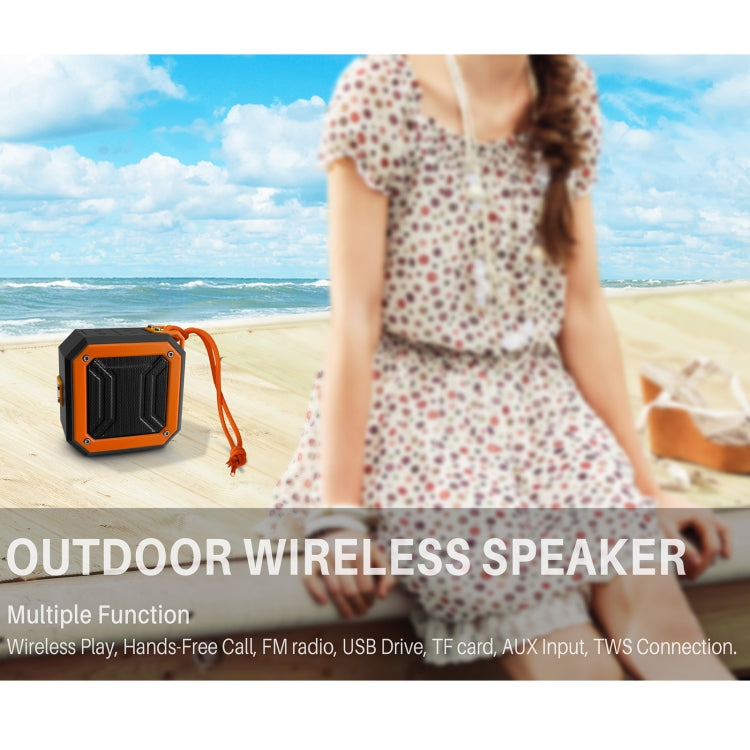 New Rixing NR-103 Mini TWS Bluetooth Speaker with Lanyard(Orange) - HoMEdemic™ 