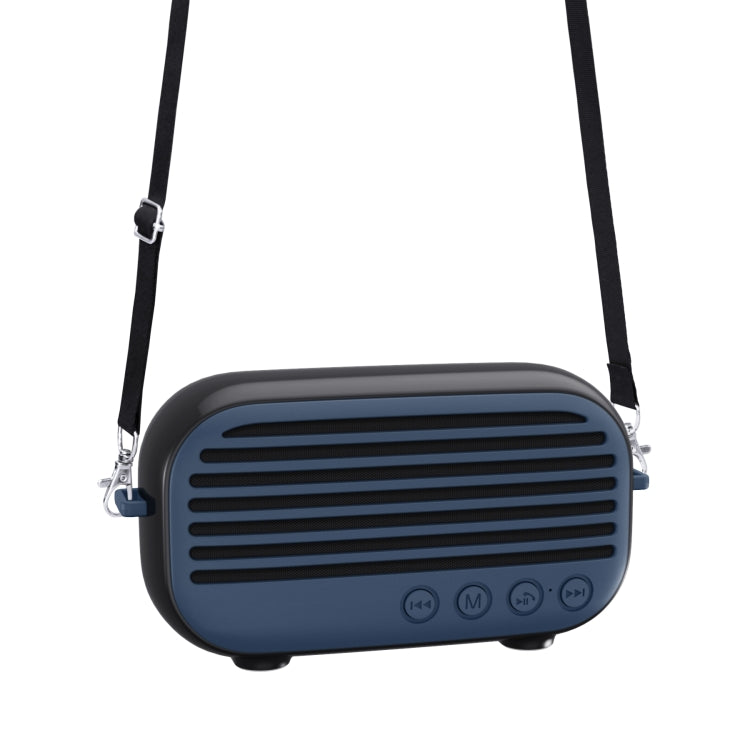 New Rixing NR-3000M Bluetooth 5.0 Portable Karaoke Wireless Bluetooth Speaker with Microphone & Shoulder Strap(Blue) - HoMEdemic™ 