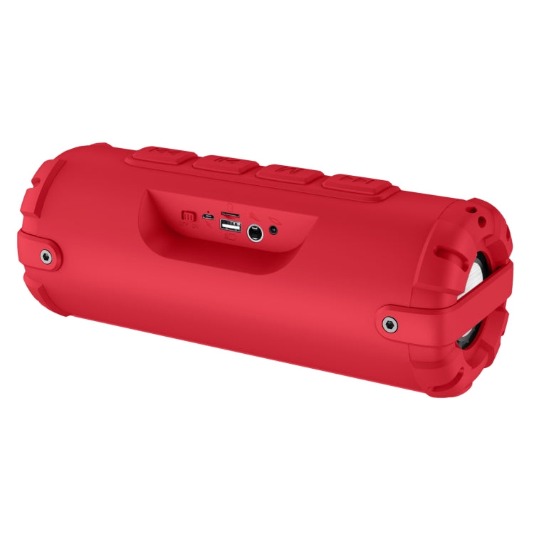 New Rixing NR-6013M Bluetooth 5.0 Portable Outdoor Karaoke Wireless Bluetooth Speaker with Microphone & Shoulder Strap(Red) - HoMEdemic™ 