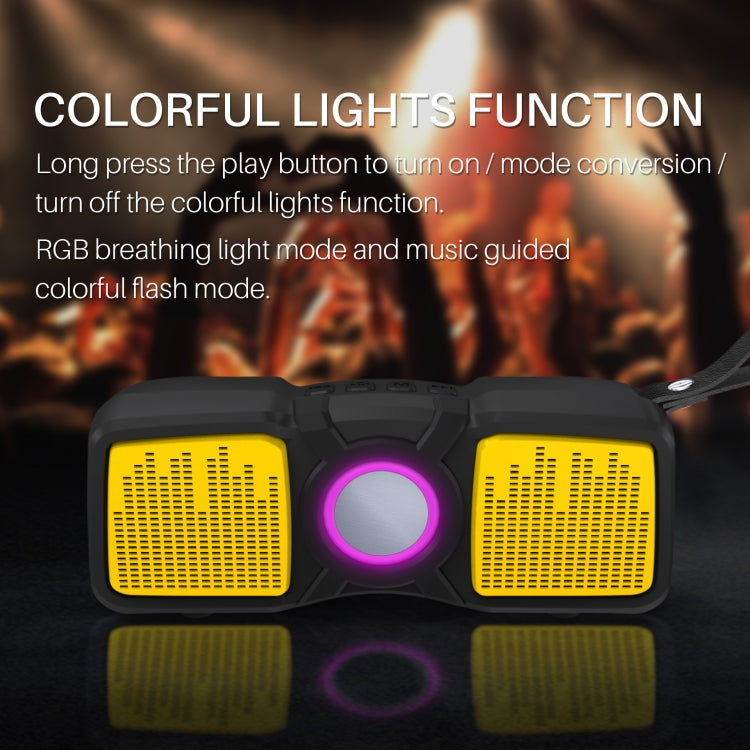 New Rixing NR-9011 Bluetooth 5.0 Portable Outdoor Wireless Bluetooth Speaker(Yellow) - HoMEdemic™ 