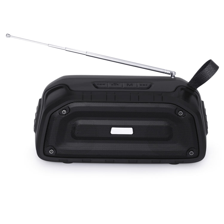 New Rixing NR-906FM TWS Waterproof Bluetooth Speaker Support Hands-free Call / FM with Handle & Antenna(Black) - HoMEdemic™ 