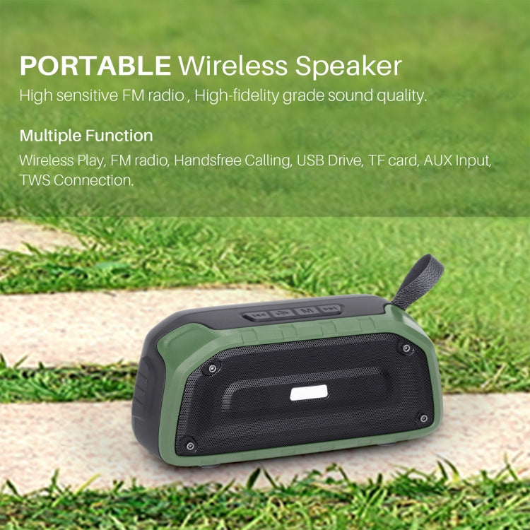 New Rixing NR-906FM TWS Waterproof Bluetooth Speaker Support Hands-free Call / FM with Handle & Antenna(Black) - HoMEdemic™ 