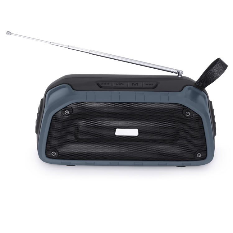 New Rixing NR-906FM TWS Waterproof Bluetooth Speaker Support Hands-free Call / FM with Handle & Antenna(Dark Blue) - HoMEdemic™ 