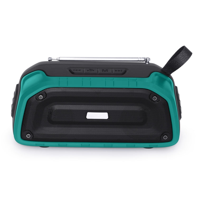 New Rixing NR-906FM TWS Waterproof Bluetooth Speaker Support Hands-free Call / FM with Handle & Antenna(Emerald Green) - HoMEdemic™ 