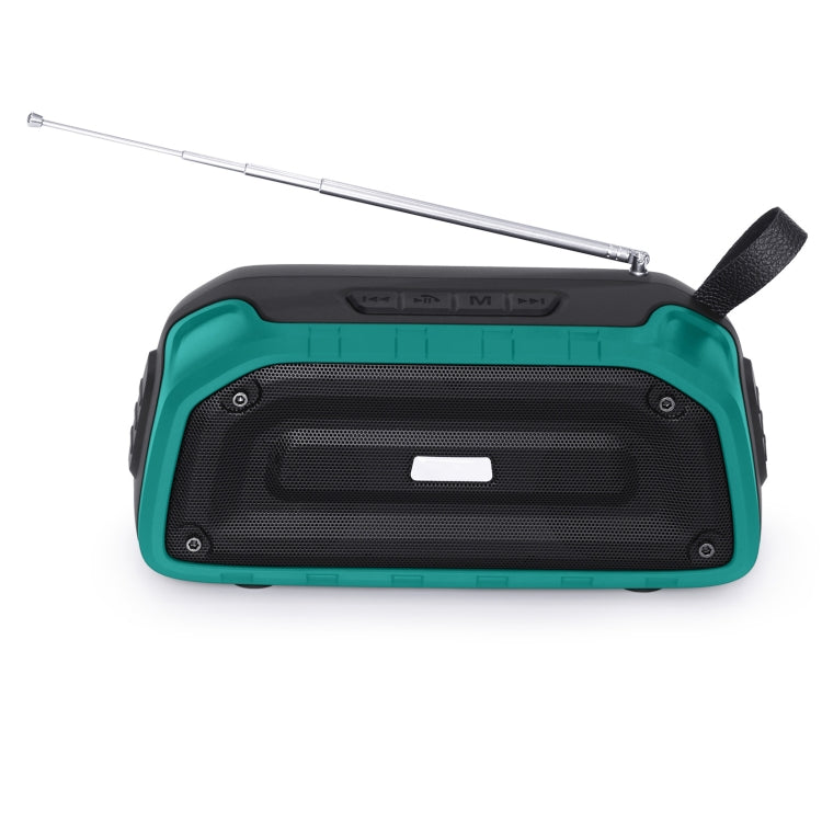 New Rixing NR-906FM TWS Waterproof Bluetooth Speaker Support Hands-free Call / FM with Handle & Antenna(Emerald Green) - HoMEdemic™ 