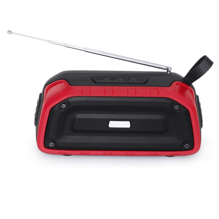 New Rixing NR-906FM TWS Waterproof Bluetooth Speaker Support Hands-free Call / FM with Handle & Antenna(Red) - HoMEdemic™ 