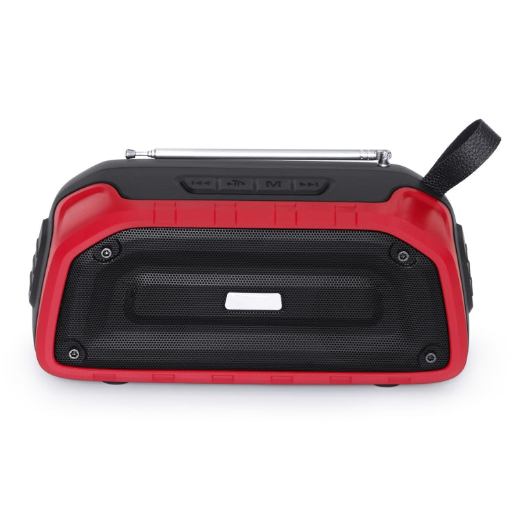 New Rixing NR-906FM TWS Waterproof Bluetooth Speaker Support Hands-free Call / FM with Handle & Antenna(Red) - HoMEdemic™ 