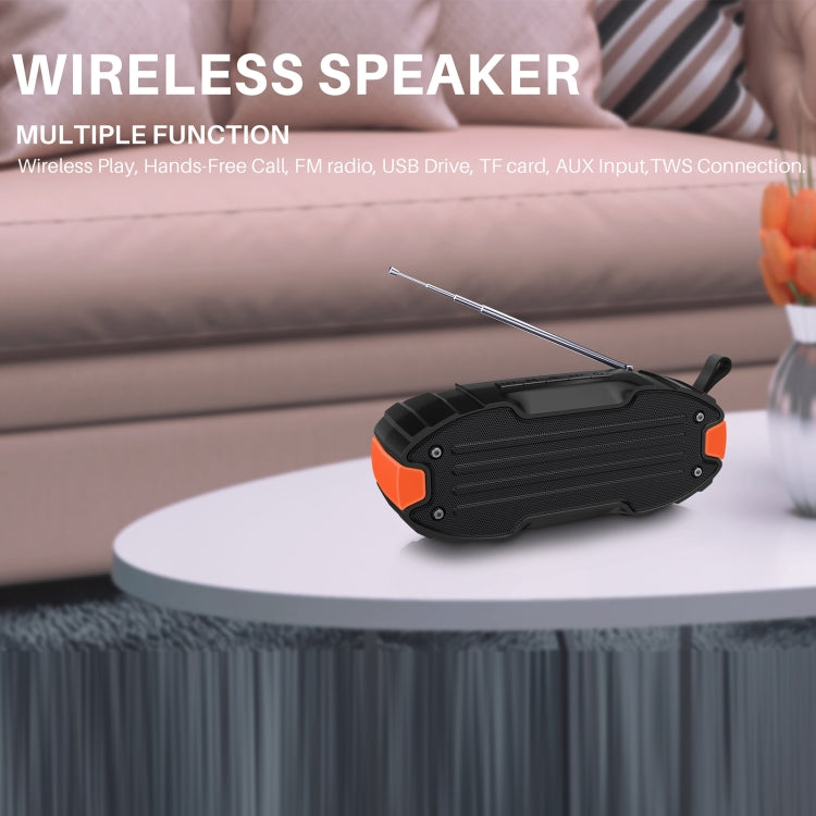 New Rixing NR-907FM TWS Outdoor Bluetooth Speaker Support Hands-free Call / FM with Handle & Antenna(Black) - HoMEdemic™ 
