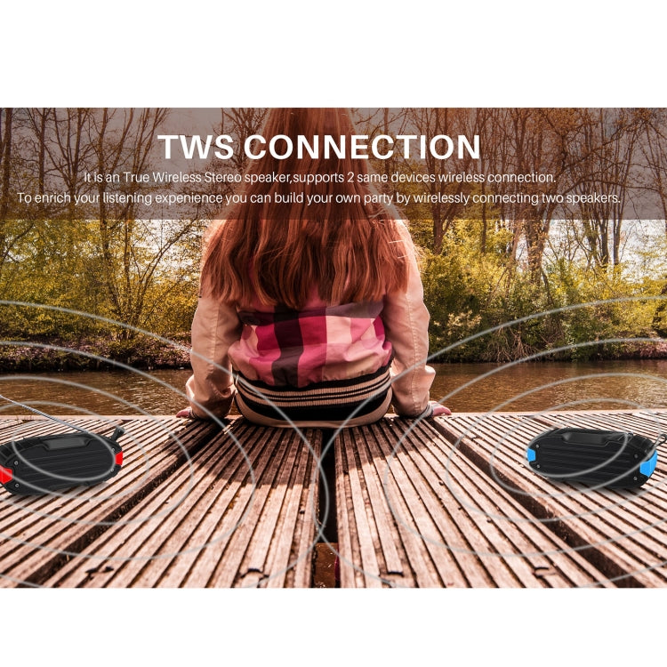 New Rixing NR-907FM TWS Outdoor Bluetooth Speaker Support Hands-free Call / FM with Handle & Antenna(Blue) - HoMEdemic™ 