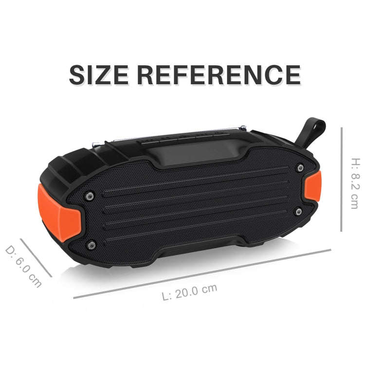 New Rixing NR-907FM TWS Outdoor Bluetooth Speaker Support Hands-free Call / FM with Handle & Antenna(Orange) - HoMEdemic™ 