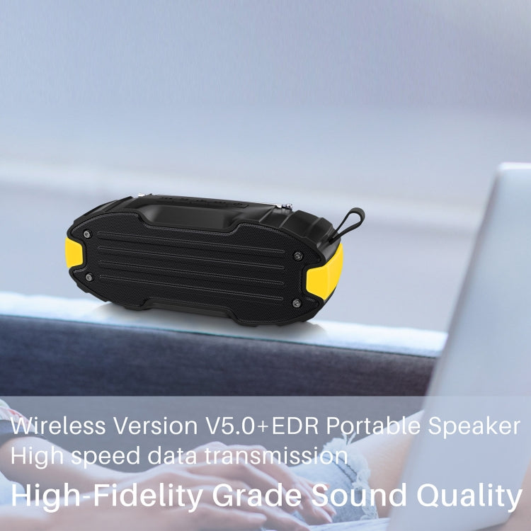 New Rixing NR-907FM TWS Outdoor Bluetooth Speaker Support Hands-free Call / FM with Handle & Antenna(Yellow) - HoMEdemic™ 