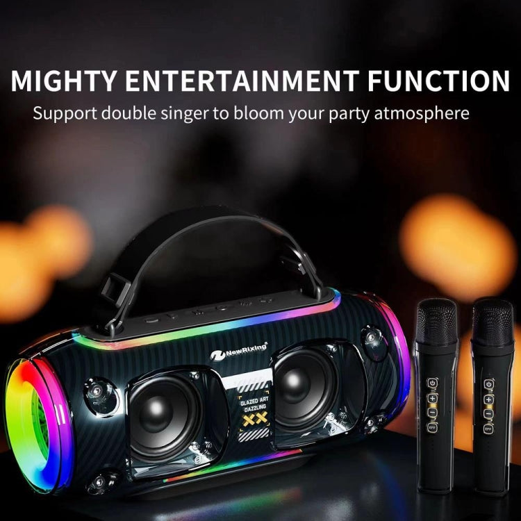 New Rixing NR8806 Portable Outdoor Wireless Bluetooth Speaker RGB Colorful Subwoofer, Style:Without Mic(Blue) - HoMEdemic™ 