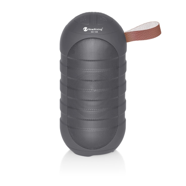 NewRixing NR-106 Mini Portable Stereo Bluetooth Speaker, Support Hands-free Calling & TF Card Slot & FM(Gray) - HoMEdemic™ 