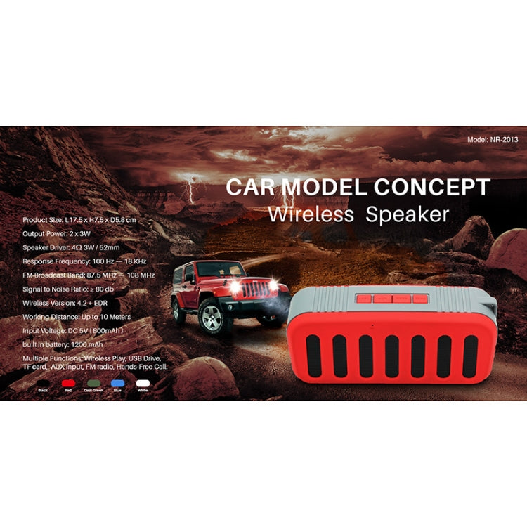 NewRixing NR-2013 TWS Car Exhaust Duct-shaped Bluetooth Speaker(Green) - HoMEdemic™ 