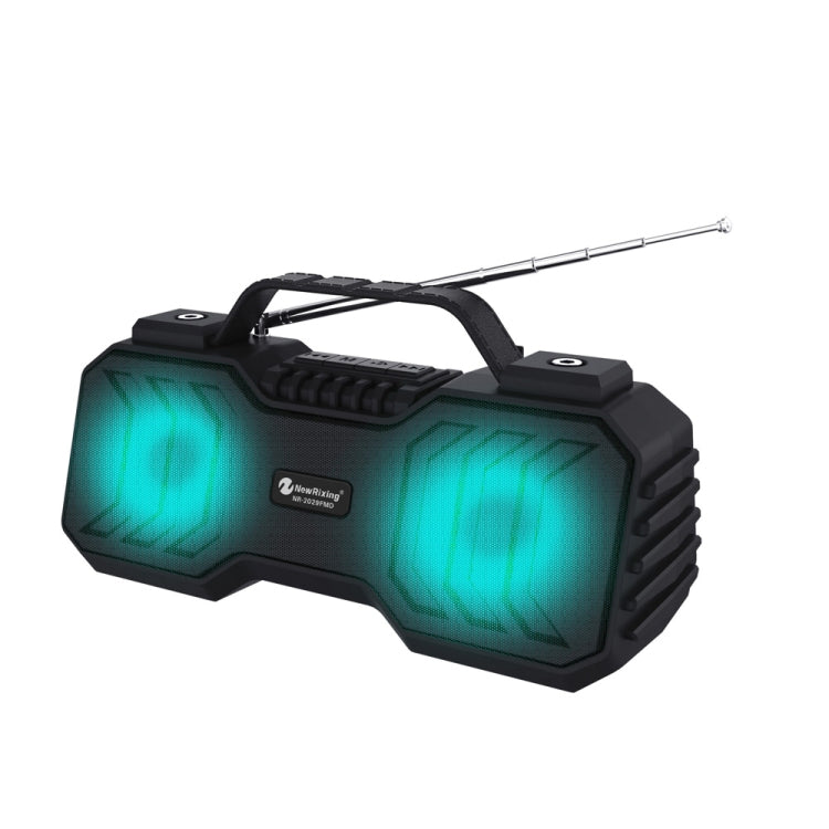 NewRixing NR-2029FMD TWS LED Flashlight Bluetooth Speaker, Support TF Card / FM / 3.5mm AUX / U Disk / Hands-free Calling(Black) - HoMEdemic™ 