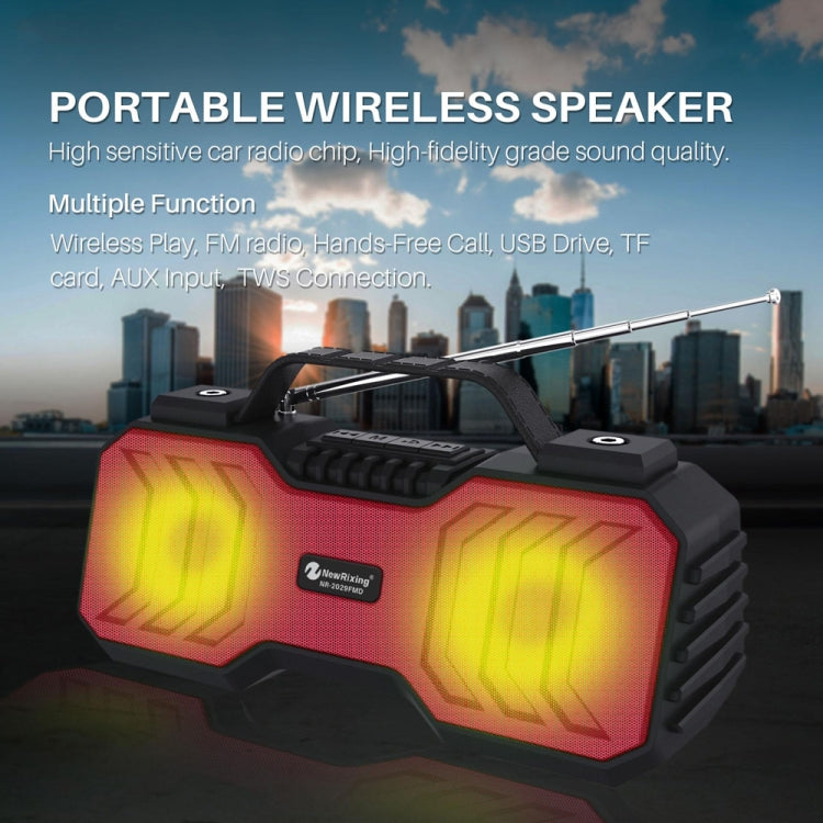 NewRixing NR-2029FMD TWS LED Flashlight Bluetooth Speaker, Support TF Card / FM / 3.5mm AUX / U Disk / Hands-free Calling(Qrange) - HoMEdemic™ 