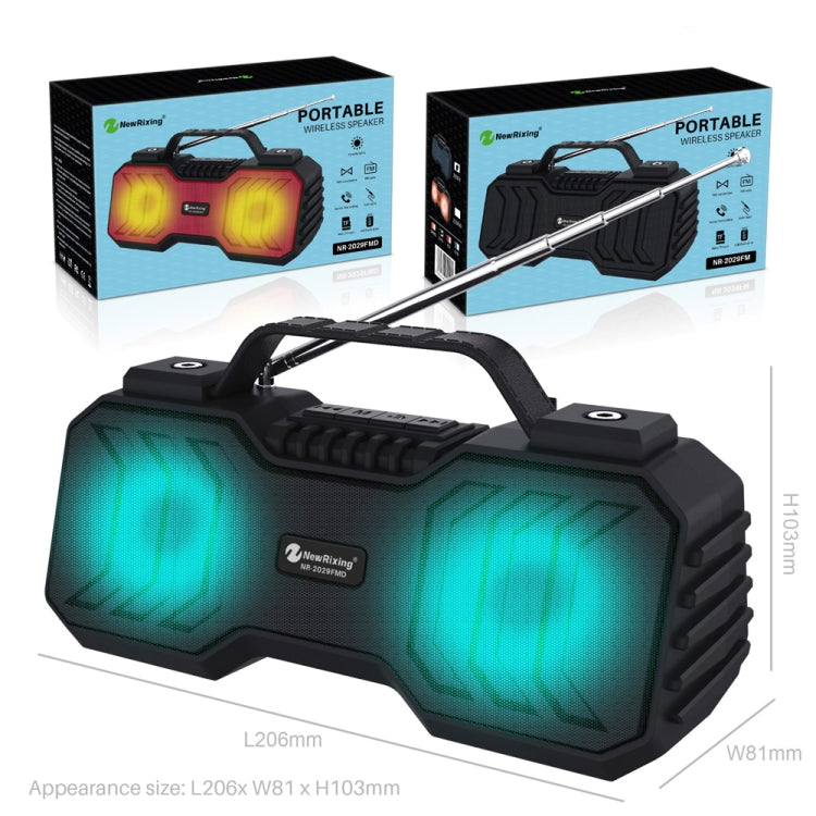 NewRixing NR-2029FMD TWS LED Flashlight Bluetooth Speaker, Support TF Card / FM / 3.5mm AUX / U Disk / Hands-free Calling(Qrange) - HoMEdemic™ 