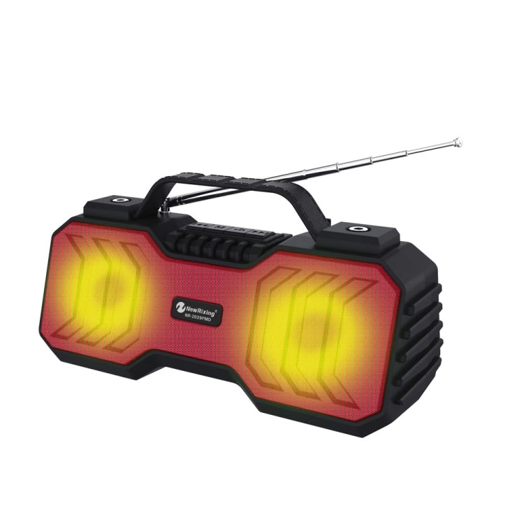 NewRixing NR-2029FMD TWS LED Flashlight Bluetooth Speaker, Support TF Card / FM / 3.5mm AUX / U Disk / Hands-free Calling(Red) - HoMEdemic™ 
