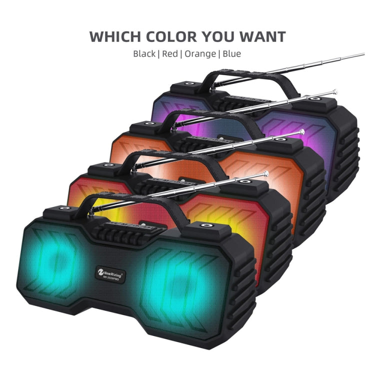 NewRixing NR-2029FMD TWS LED Flashlight Bluetooth Speaker, Support TF Card / FM / 3.5mm AUX / U Disk / Hands-free Calling(Red) - HoMEdemic™ 