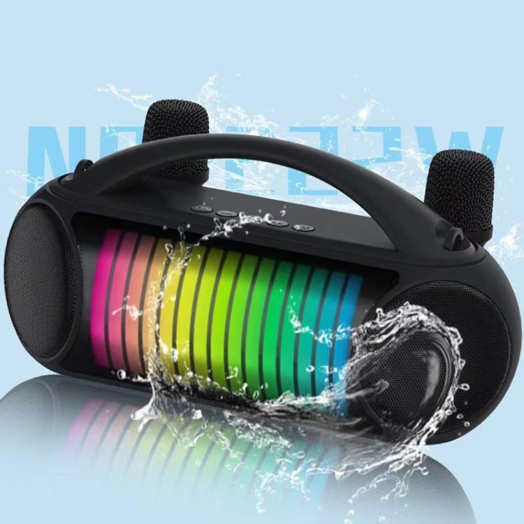 NewRixing NR-222 Portable Outdoor Dual Mic Colorful Wireless Bluetooth Speaker(Black) - HoMEdemic™ 