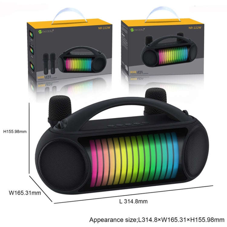 NewRixing NR-222 Portable Outdoor Dual Mic Colorful Wireless Bluetooth Speaker(Green) - HoMEdemic™ 