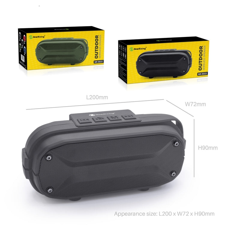 NewRixing NR-3023 Portable Stereo Wireless Bluetooth Speaker, Built-in Microphone, Support TF Card / FM(Gray) - HoMEdemic™ 