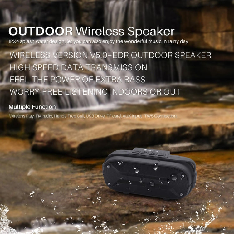 NewRixing NR-3023 Portable Stereo Wireless Bluetooth Speaker, Built-in Microphone, Support TF Card / FM(Green) - HoMEdemic™ 