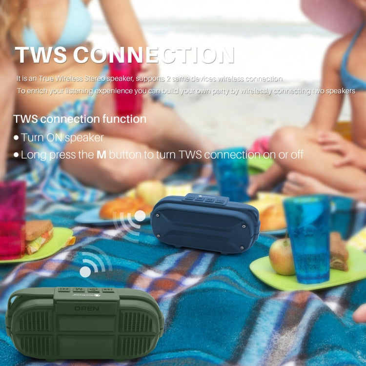 NewRixing NR-3023 Portable Stereo Wireless Bluetooth Speaker, Built-in Microphone, Support TF Card / FM(Green) - HoMEdemic™ 
