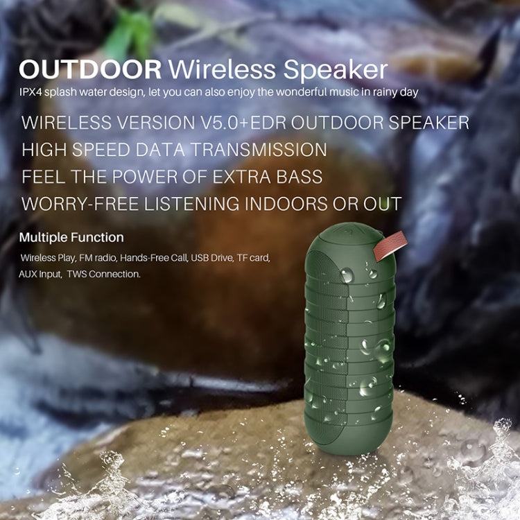 NewRixing NR-3025 TWS Outdoor Portable Splashproof Bluetooth Speaker with Flashlight Function(Red) - HoMEdemic™ 