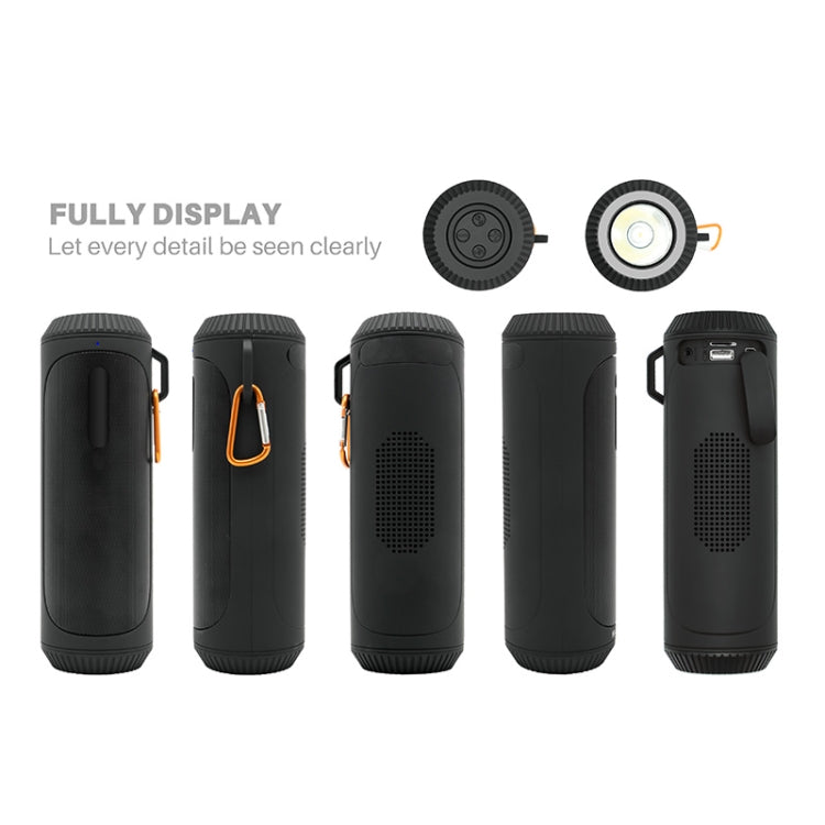 NewRixing NR-4016A TWS Outdoor Splashproof Bluetooth Speaker with Carabiner Handle & SOS Flashlight(Black) - HoMEdemic™ 