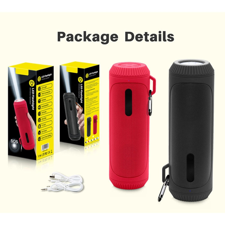 NewRixing NR-4016A TWS Outdoor Splashproof Bluetooth Speaker with Carabiner Handle & SOS Flashlight(Blue) - HoMEdemic™ 
