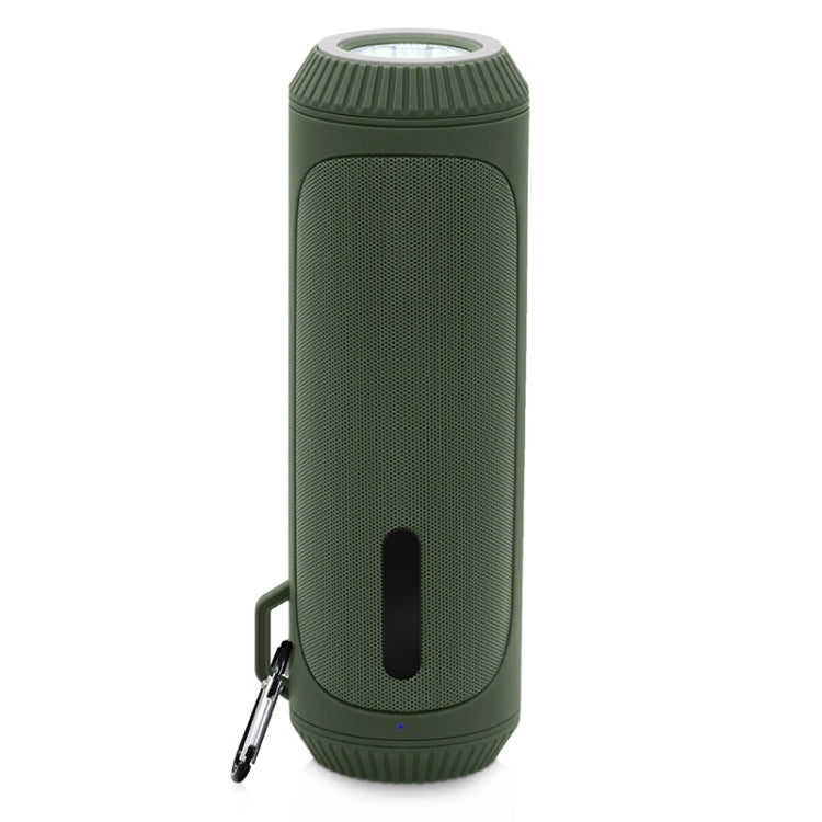NewRixing NR-4016A TWS Outdoor Splashproof Bluetooth Speaker with Carabiner Handle & SOS Flashlight(Green) - HoMEdemic™ 