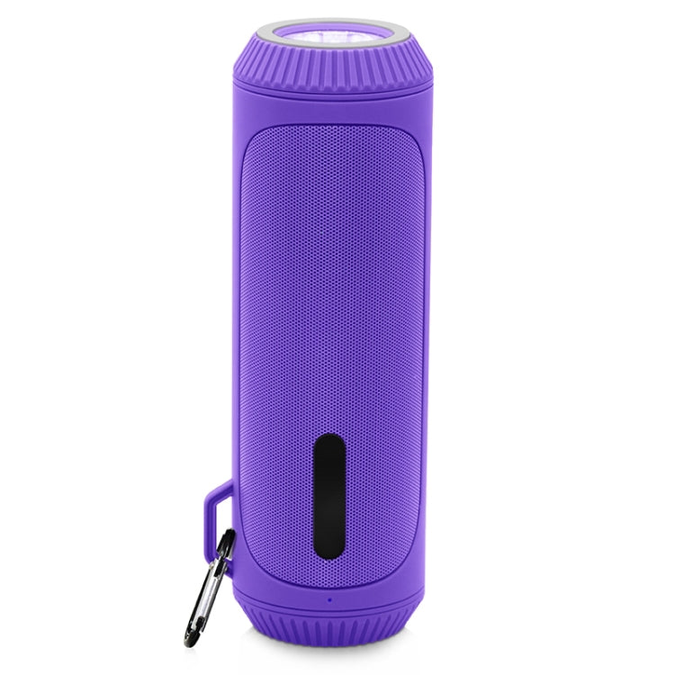 NewRixing NR-4016A TWS Outdoor Splashproof Bluetooth Speaker with Carabiner Handle & SOS Flashlight(Purple) - HoMEdemic™ 
