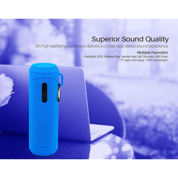 NewRixing NR-4016A TWS Outdoor Splashproof Bluetooth Speaker with Carabiner Handle & SOS Flashlight(Purple) - HoMEdemic™ 