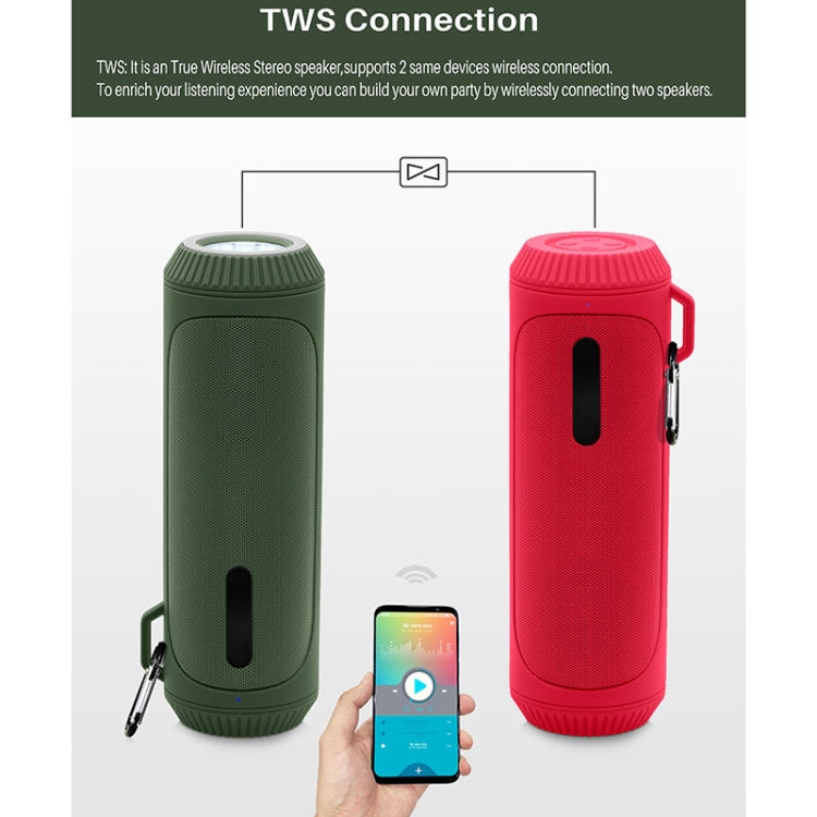 NewRixing NR-4016A TWS Outdoor Splashproof Bluetooth Speaker with Carabiner Handle & SOS Flashlight(Purple) - HoMEdemic™ 
