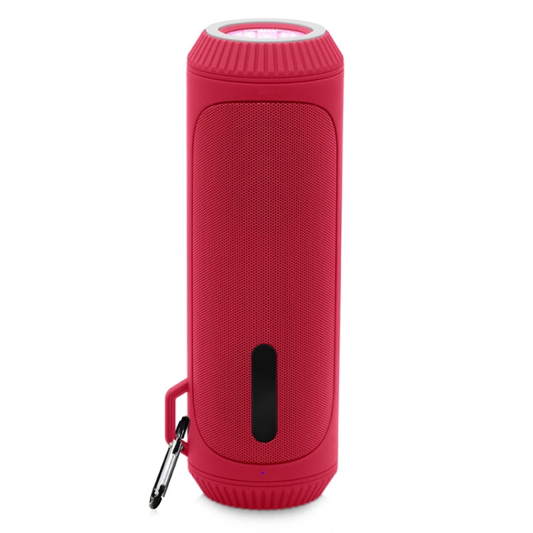 NewRixing NR-4016A TWS Outdoor Splashproof Bluetooth Speaker with Carabiner Handle & SOS Flashlight(Red) - HoMEdemic™ 