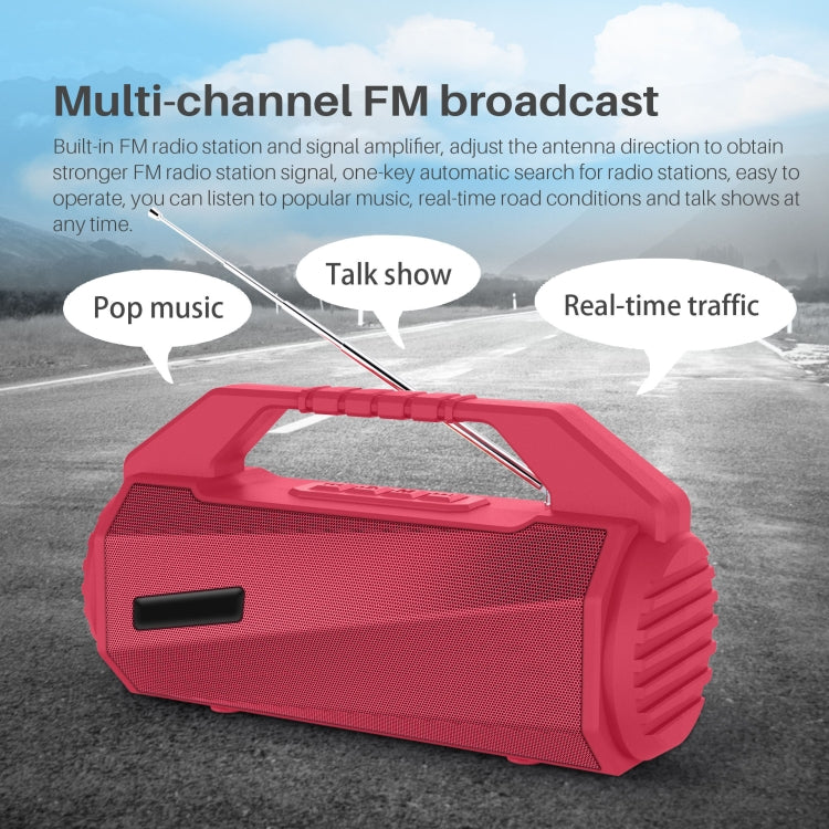 NewRixing NR-4025FM with Screen Outdoor Splash-proof Water Portable Bluetooth Speaker, Support Hands-free Call / TF Card / FM / U Disk(Black) - HoMEdemic™ 