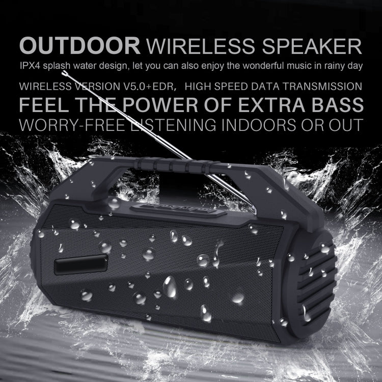 NewRixing NR-4025FM with Screen Outdoor Splash-proof Water Portable Bluetooth Speaker, Support Hands-free Call / TF Card / FM / U Disk(Grey) - HoMEdemic™ 